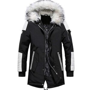 BVRT 1F Super Parka Jacket Black and White Medium